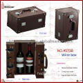 2012 new design wine suitcase for two bottles&glasses